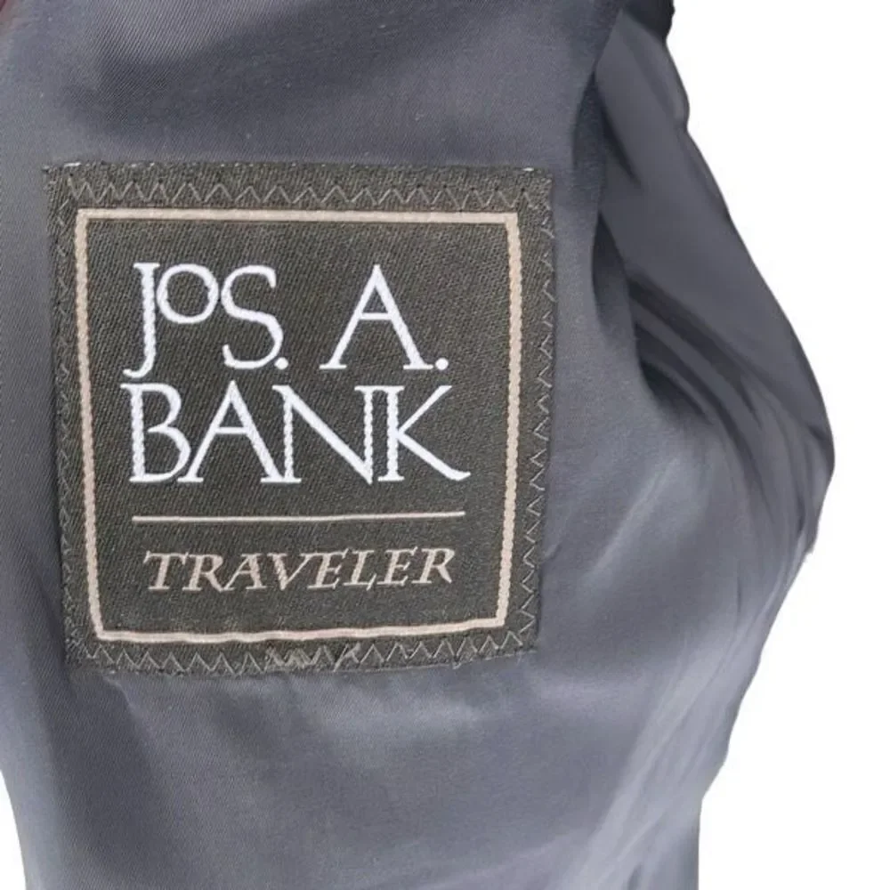 Jos.‎ A. Bank Men's Single Breasted  Coat Chelsea Wool Traveler TF Navy Size 48L